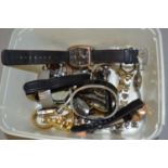 Box of assorted wristwatches