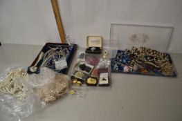 Large box of assorted costume jewellery