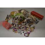 Large tub of assorted costume jewellery