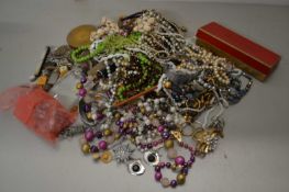 Large tub of assorted costume jewellery