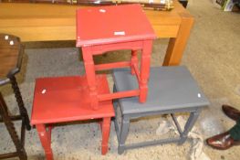 Three painted side tables