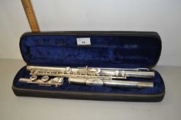 Silver plated flute marked Amati Kraslice Afl 201