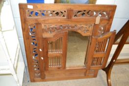Reproduction Indian wall mirror with pierced hardwood frame