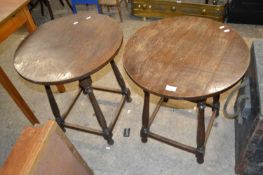 Pair of circular top occasional tables, 56cm diameter