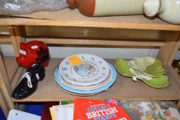 Pair of Carlton ware leaf dishes together with a Wedgwood Beatrix Potter plate and other ceramics