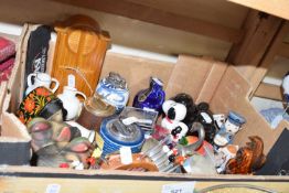 Mixed Lot: Table lighters, Churchill crowns, novelty salt and peppers, assorted metal wares etc