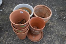 Quantity of terracotta plant pots