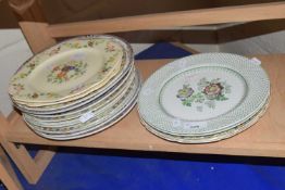 Quantity of assorted dinner plates