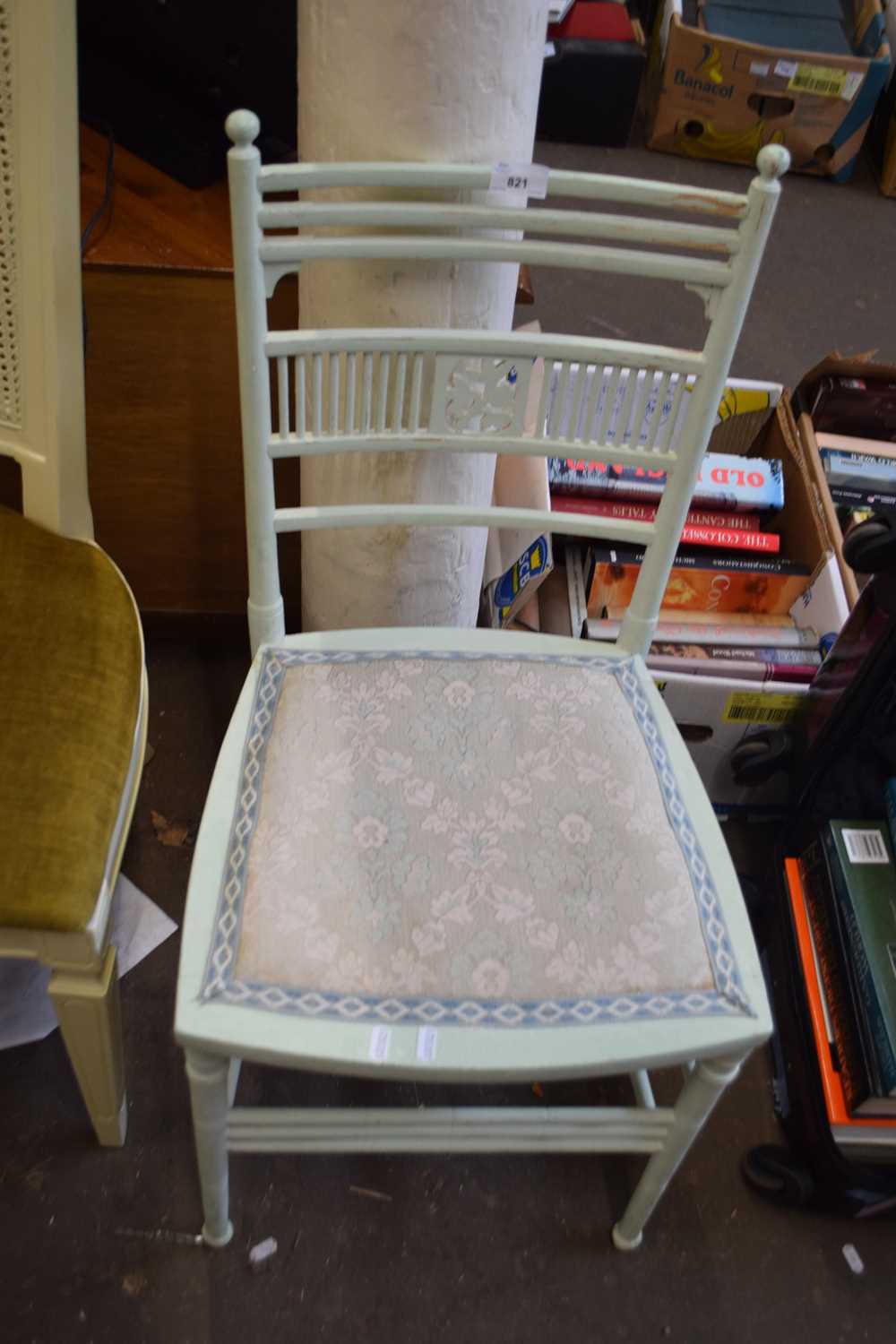 Pale green painted salon chair