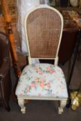 Wicker back upholstered dining chair