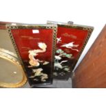 A pair of mother of pearl Chinese plaques