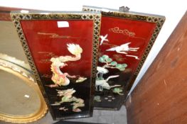 A pair of mother of pearl Chinese plaques