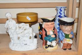 Mixed Lot: Two toby jugs and other ceramics