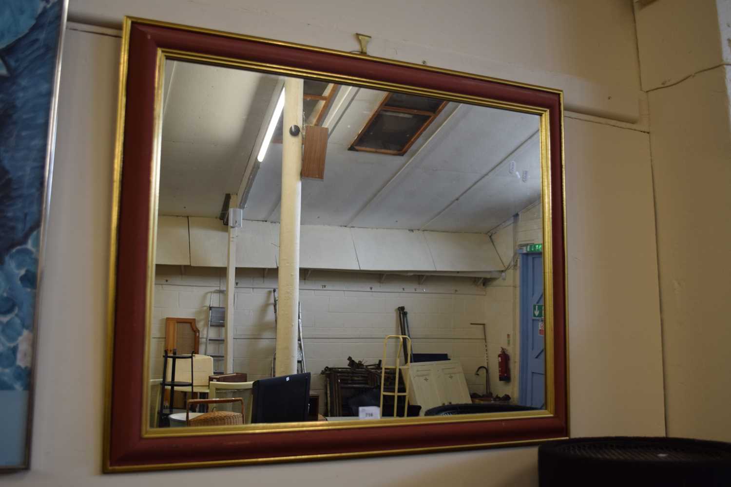 Painted and gilt framed rectangular wall mirror