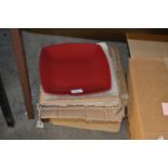 Quantity of mixed red square dinner plates, boxed