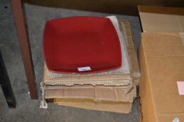 Quantity of mixed red square dinner plates, boxed
