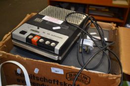 Vintage projector together with a vintage cassette recorder