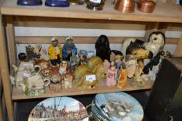 Mixed Lot: Assorted resin and other moulded figures to include dogs, fairies, miniature teapots etc