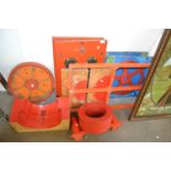 A collection of various wooden Foundry moulds, thought to be moulds for parts for steam or