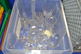 Mixed Lot: Glassware to include spill vases, drinking glasses, jugs etc