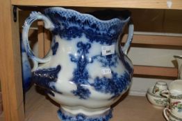 Large blue and white transfer decorated two handled urn by Wood & Sons