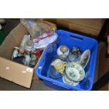 Two boxes of assorted items to include glass ware, ceramics, kitchen wares etc