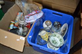 Two boxes of assorted items to include glass ware, ceramics, kitchen wares etc