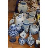 Mixed Lot: Modern Delft tankard, vases and similar items