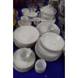 Quantity of Czechoslovakian silver rimmed dinner wares