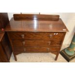 Early 20th century oak three drawer chest