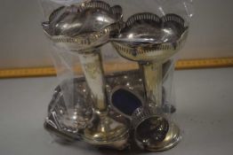 Mixed Lot: Various silver plated items to include vases, cruet etc