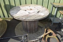 Large wooden cable reel