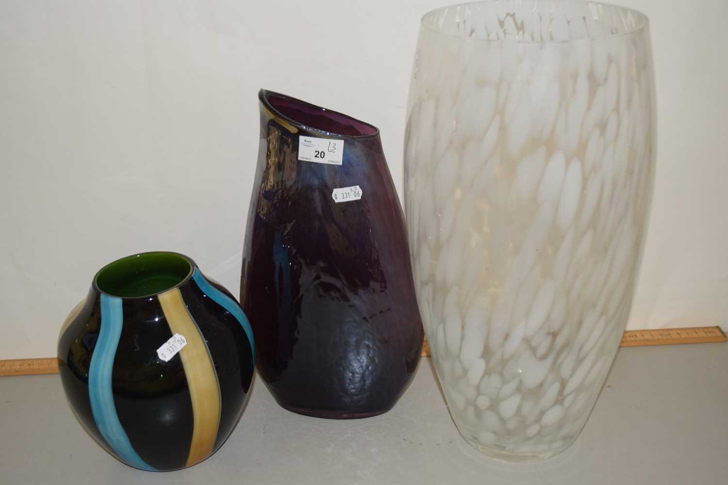 Three various Art Glass vases