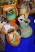 Mixed Lot: Myott Art Deco style jugs