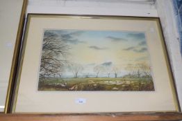 Harry Peters study of a rural landscape, framed and glazed