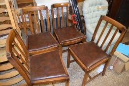 Set of four early 20th century slat back dining chairs