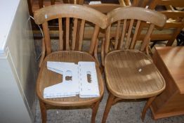 Two bentwood chairs and small folding stool (3)
