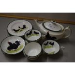 Quantity of Hammersley tea wares decorated with black chickens
