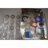 A tin of various assorted coinage to include some reproduction issues