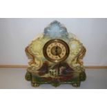 Late 19th or early 20th Century ceramic cased mantel clock