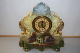 Late 19th or early 20th Century ceramic cased mantel clock