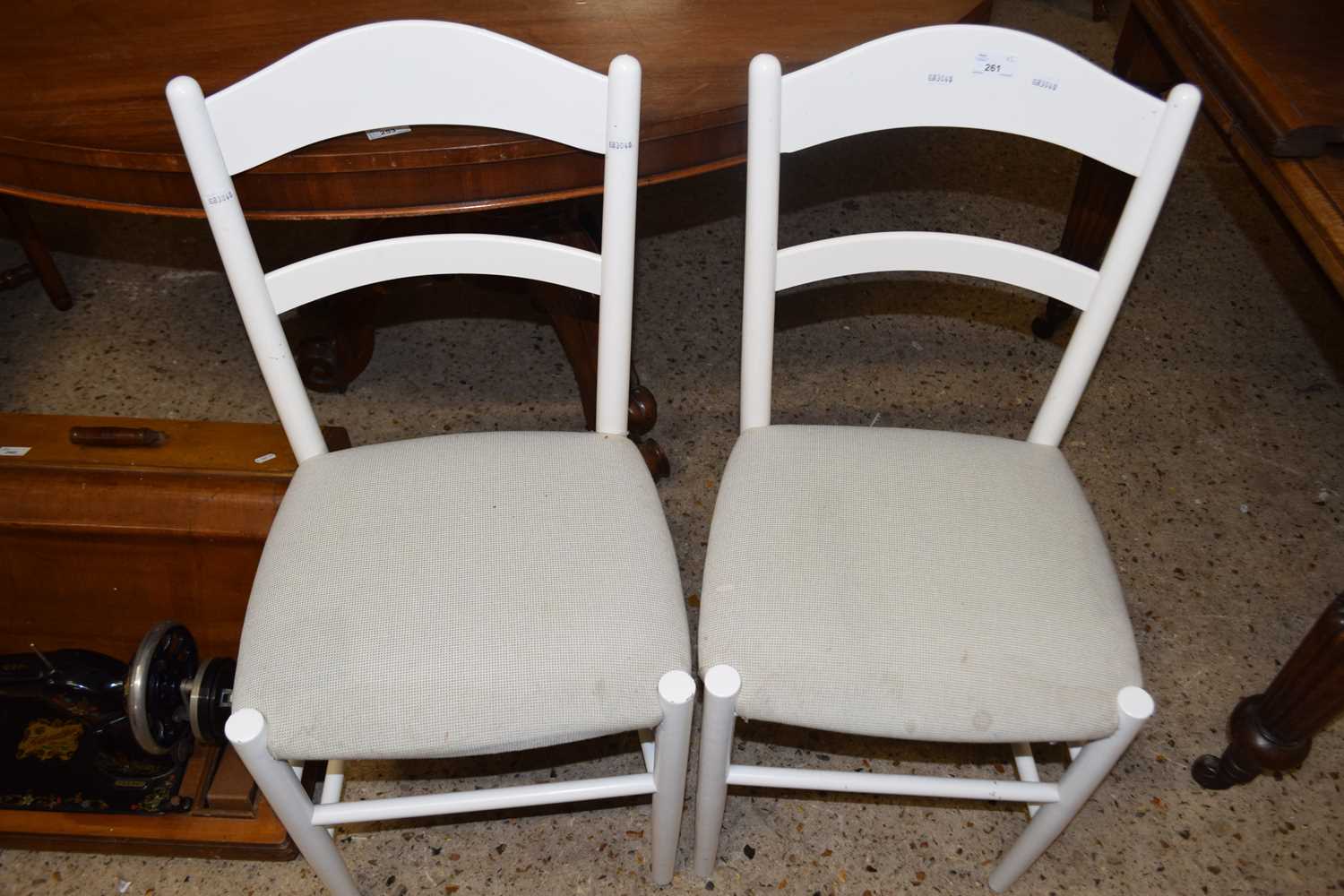 Pair of white kitchen chairs