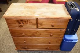 Modern pine five drawer bedroom chest