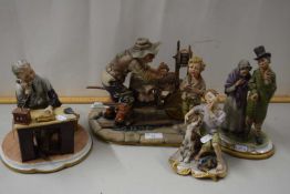 Group of four various capodimonte figures