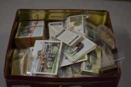 Box of various assorted tea cards and American chewing gum cards