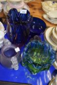 Group of five various Art Glass vases