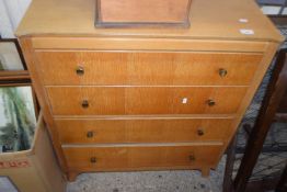 Retro light oak four drawer bedroom chest