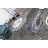 Metal garden table and two chairs