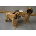 Two ceramic models of Afghan Hounds