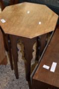 Octaganal topped occassional table